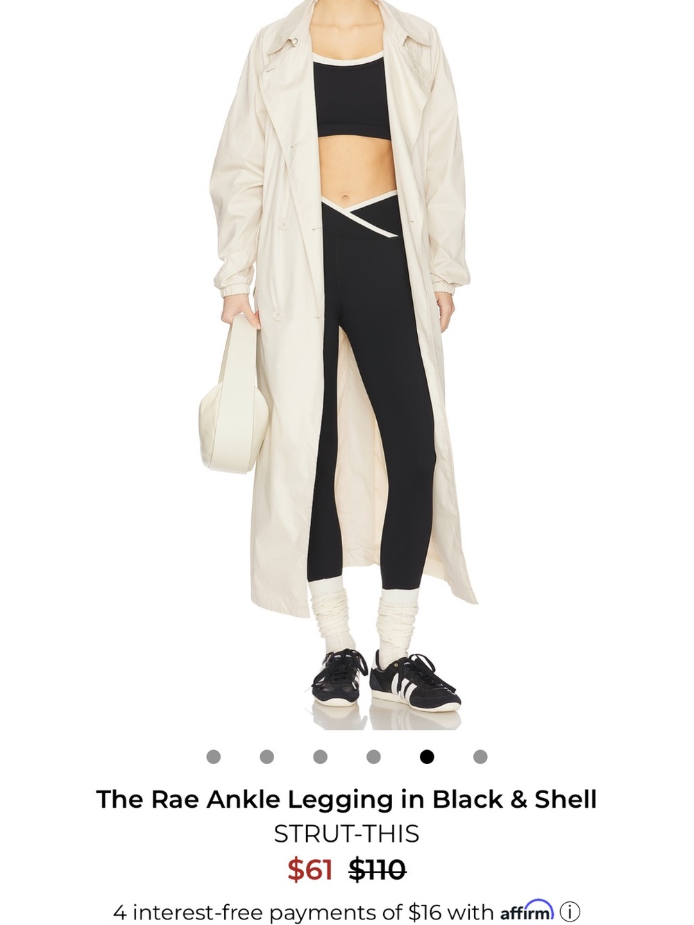 Strut This Rae Ankle Legging in Black & Shell